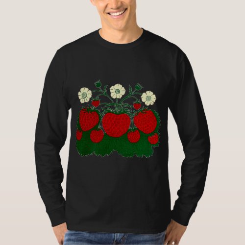 Strawberry Botanical Illustration Fruit vintage T_Shirt