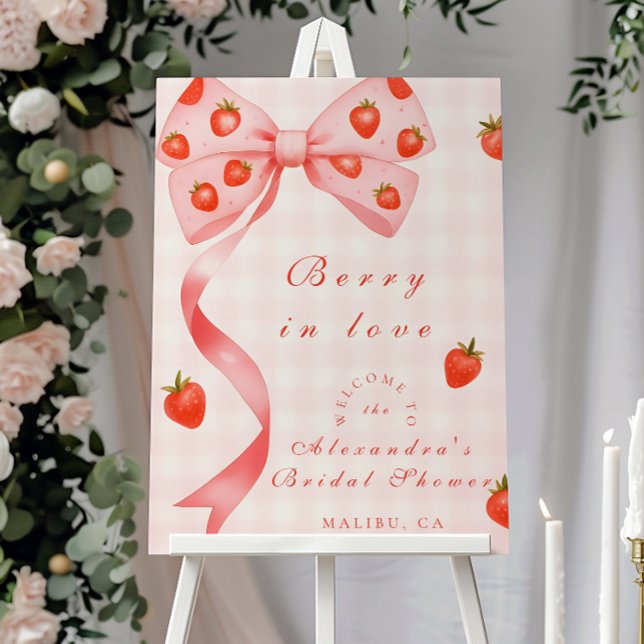 Strawberry Bow Bridal Shower Foam Board (Creator Uploaded)
