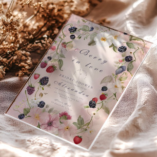 Strawberry Bow Bridal Shower Invitation