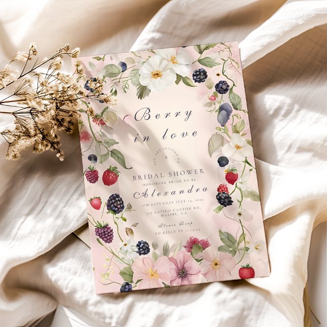 Strawberry Bow Bridal Shower Invitation (Creator Uploaded)