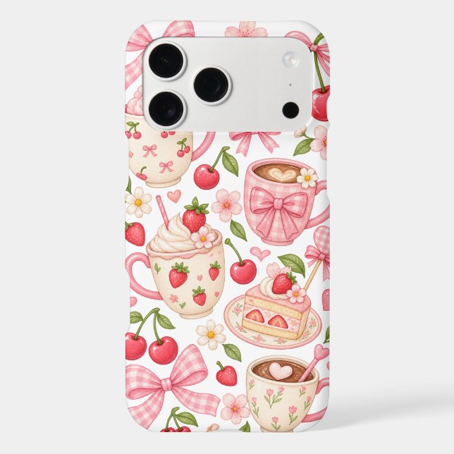 Strawberry Bow Tea Party Case-Mate iPhone Case (Back)