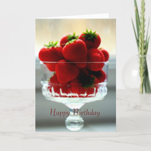 Strawberry Bowl Birthday Card