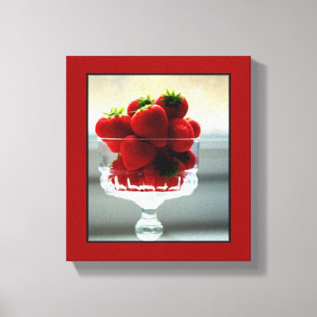 Strawberry Bowl Wrapped Canvas Print (Front)