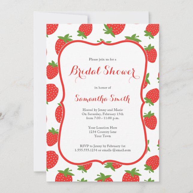 Strawberry Bridal Shower Invitation (Front)
