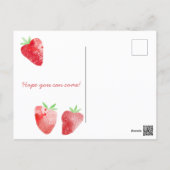 Strawberry Bridal Shower Invitation Postcard (Back)