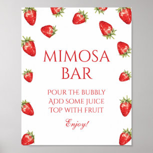 Strawberry Bridal Shower Mimosa Bar Poster