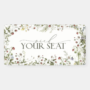 Strawberry Bridal Shower Pick Your Seat Banner