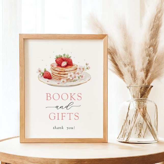 Strawberry Brunch Baby Shower Books and Gifts Sign (Creator Uploaded)