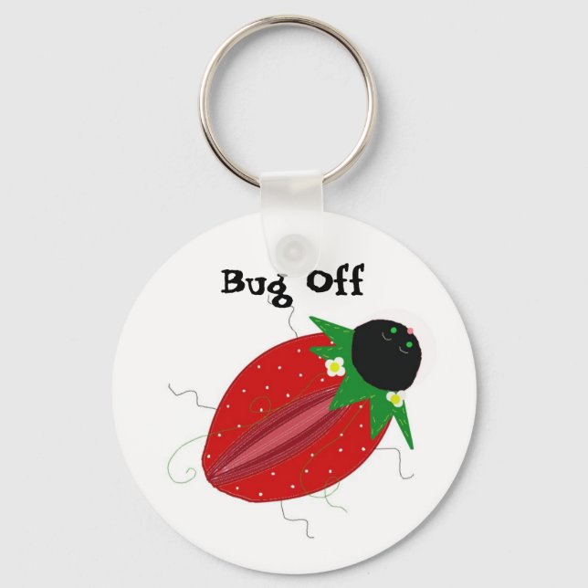 Strawberry Bug - Bug Off Keychain (Front)