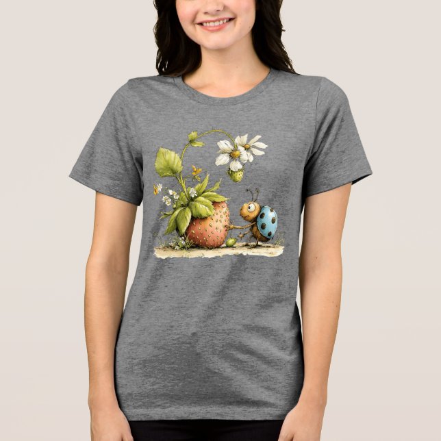 Strawberry Bugs Tri-Blend Shirt (Front)