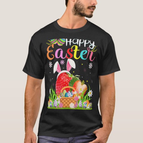 Strawberry Bunny Egg Hunting  Strawberry Happy Eas T_Shirt