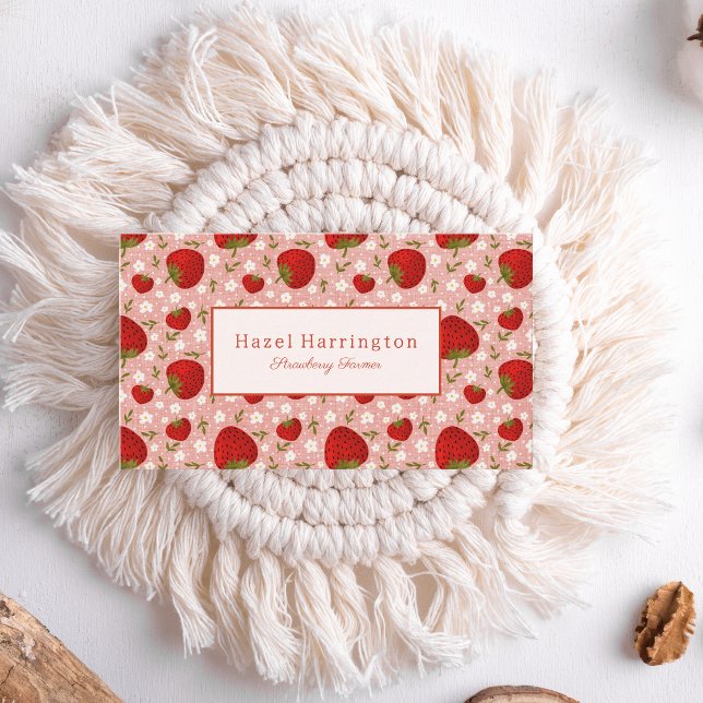 Strawberry Business Card Customizable Cute (Creator Uploaded)