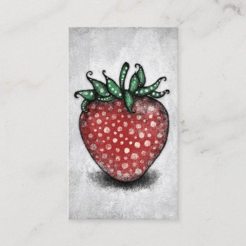 Strawberry Business Cards - Fun Red Green by NeatBusinessCards at Zazzle