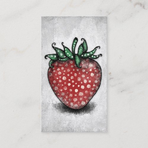 Strawberry Business Cards _ Fun Red Green