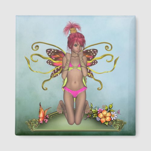 Strawberry Butterfly Fairy Magnet