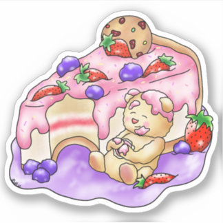 Strawberry Cake Berry Dessert Bear | Sticker