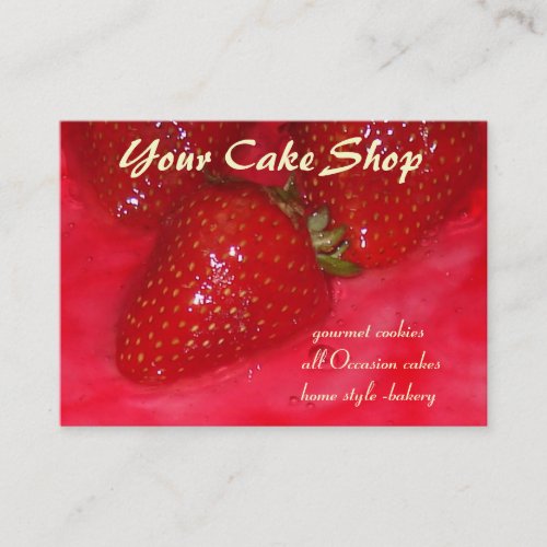 strawberry cake business card templates