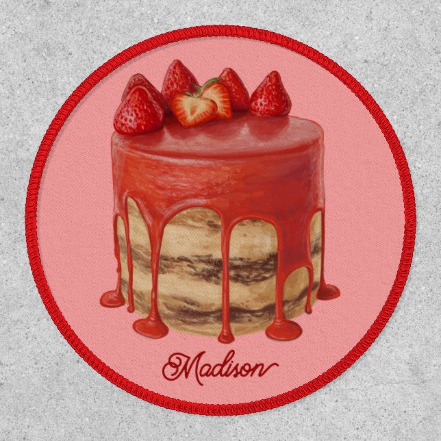 Strawberry Cake custom name Patch (Front)