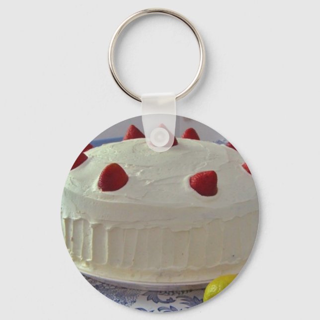 Strawberry Cake Keychain (Front)