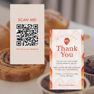 Strawberry Cake Layer Leave a Review QR Code Business Card