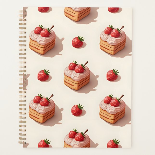 Strawberry cake pattern Planners (Front)