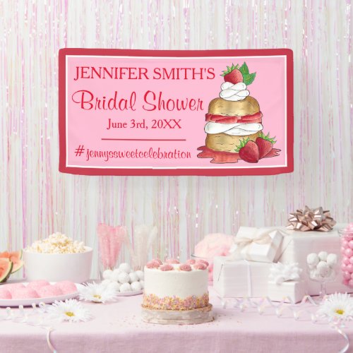 Strawberry Cake Shortcake Bridal Shower Birthday Banner