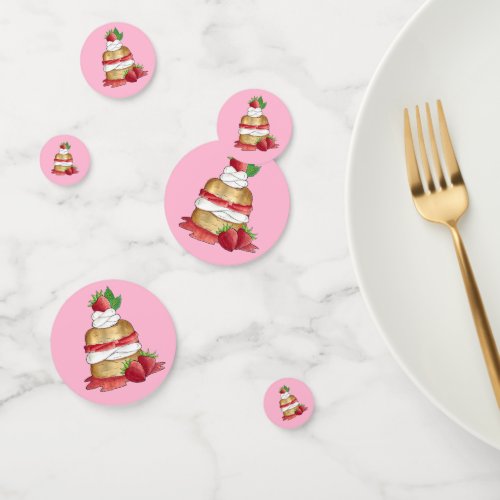 Strawberry Cake Shortcake Bridal Shower Birthday Confetti