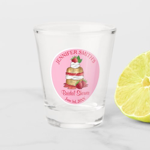 Strawberry Cake Shortcake Bridal Shower Birthday Shot Glass