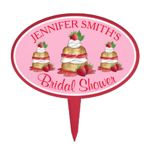 Strawberry Cake Shortcake Bridal Shower Birthday Topper