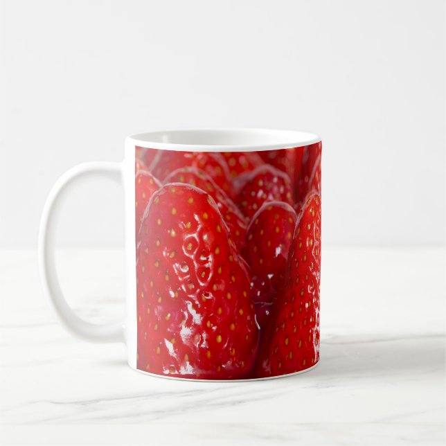 Strawberry cake with mint macro closeup coffee mug (Left)
