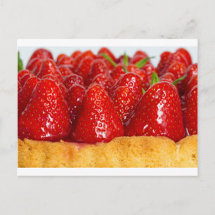Strawberry cake with mint postcard