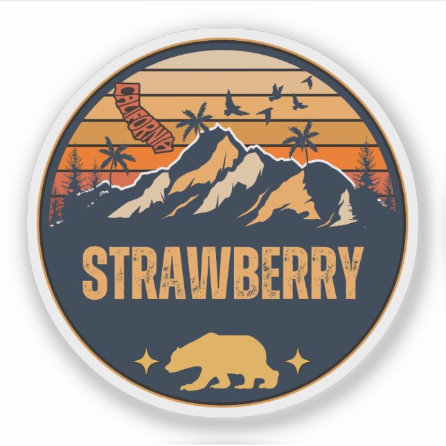 Strawberry, California Sticker (Front)