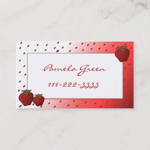 Strawberry Calling Card Business Card Template