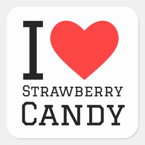 Strawberry Candy pattern Square Sticker