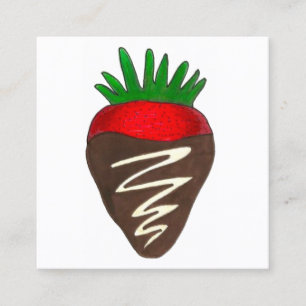 Strawberry Candy Sweets Chocolatier Pastry Food Square Business Card