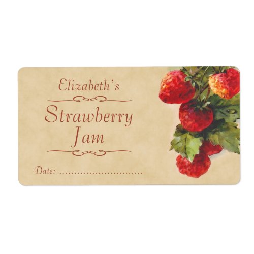 Strawberry Canning label
