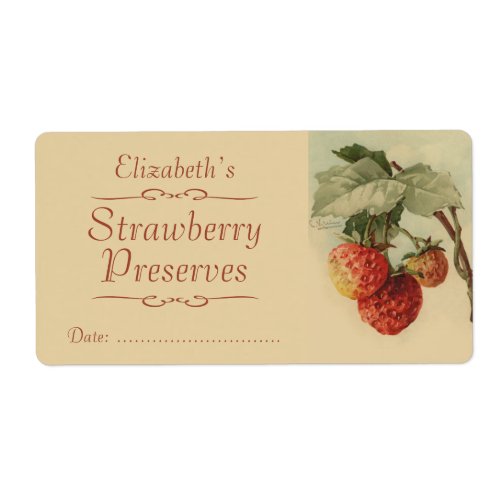 Strawberry Canning label