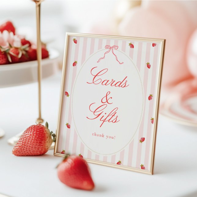Strawberry Cards & Gifts Table Sign Poster (Creator Uploaded)