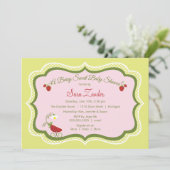 Strawberry Carriage Baby Shower Invitation (Standing Front)