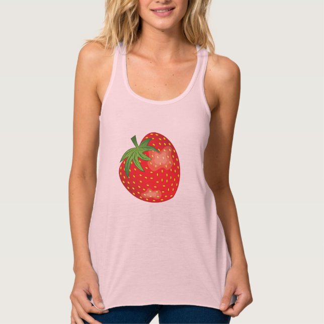 Strawberry Cartoon Drawing Tank Top (Front)