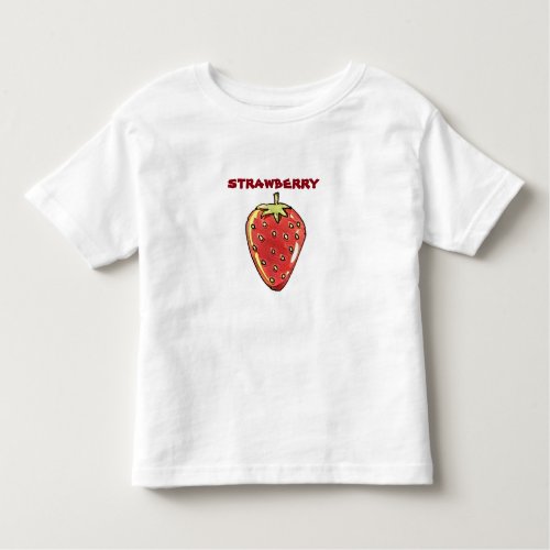 strawberry cartoon style illustration toddler t_shirt