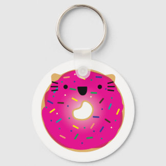 Strawberry Cat Donut Keychain