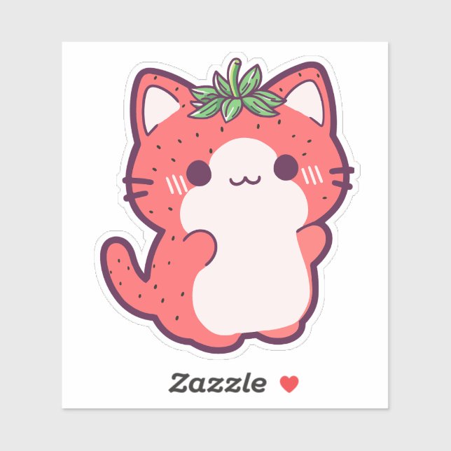 STRAWBERRY CAT STICKER (Sheet)