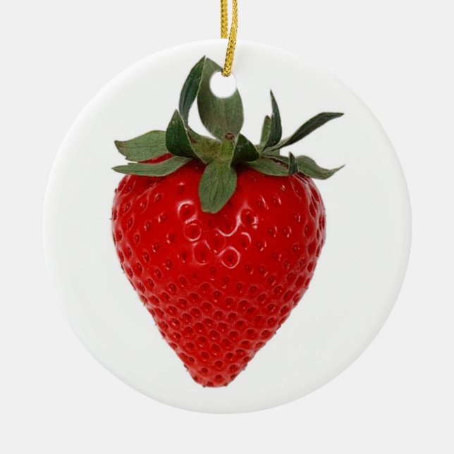 Strawberry Ceramic Ornament (Front)