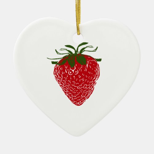 Strawberry Ceramic Ornament