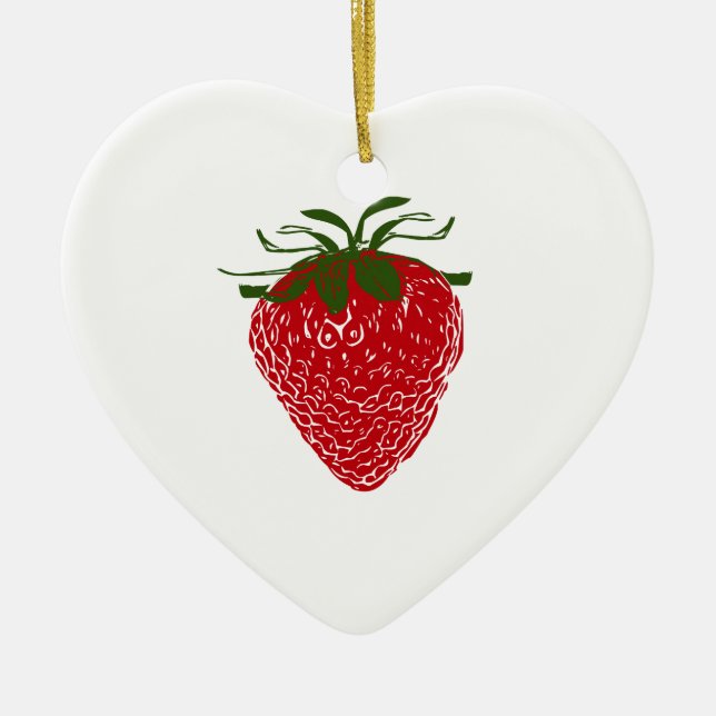 Strawberry: Ceramic Ornament (Front)