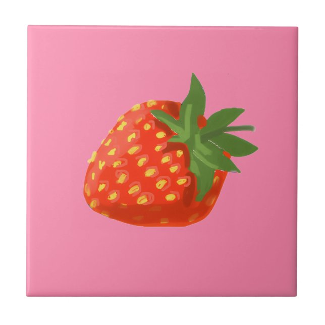 Strawberry Ceramic Tile (Front)