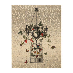 Strawberry Chandelier Wood Wall Decor