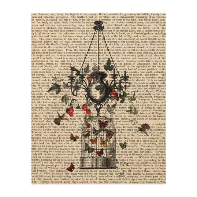 Strawberry Chandelier Wood Wall Decor (Front)