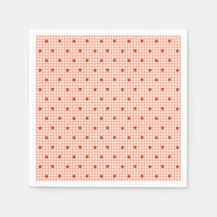 Strawberry check orange napkins